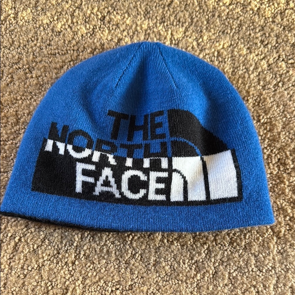 Kids The North Face Blue and Black wool Knit Hat